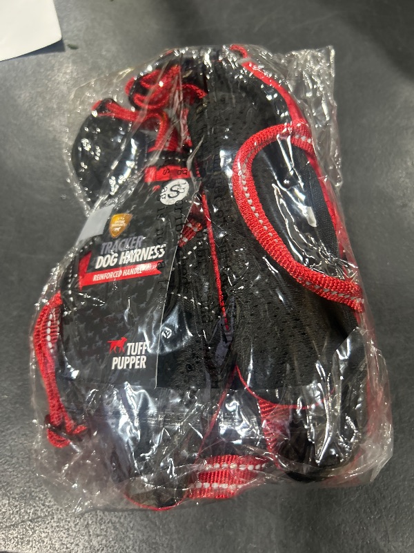 Photo 1 of Tuff Pupper Tracker No Escape Dog Harness, Dual Attachment Points, Reflective 3M Stitching, XS - XL, March Red