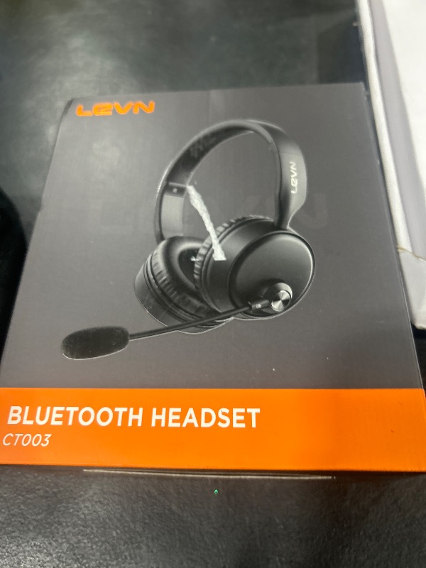 Photo 1 of LEVN Bluetooth Headset, Bluetooth Headphones with Microphone (AI Noise Cancelling), 60 Hrs Working Time Dual Connection Wireless Headset with Mic & Mute Button for Work/Phone/Call Center/PC/Laptop