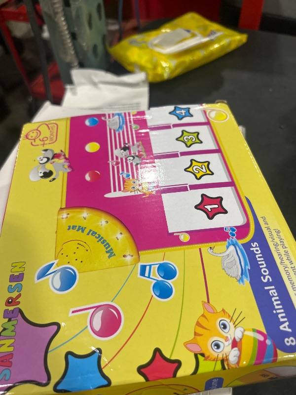 Photo 1 of M SANMERSEN Piano Mat - Musical Keyboard Floor Playmat 39.5" Electronic Music Animal Touch Play Blanket Funny Xmas Gift Toy for 1 2 3 Year Old