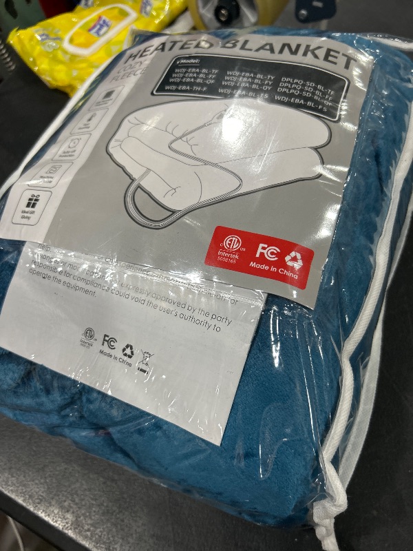 Photo 1 of Heated Blanket Twin Size 62"x84", Soft Cozy Flannel Electric Blanket with 4 Heating Levels & 10 Hours Auto Shut Off, Extra Warmth, Machine Washable for Office & Sofa, Teal