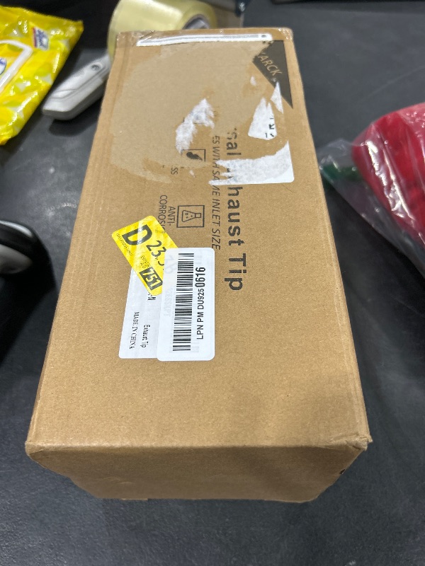 Photo 1 of A-KARCK 4 Inch Inlet Exhaust Tip, Bolt On 4" Inlet 5" Outlet 12" Long Black Coating Exhaust Tailpipe Tip, Stainless Steel Rolled Edge