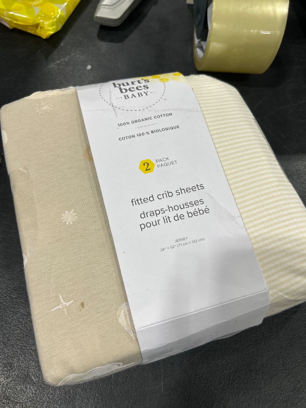 Photo 1 of Burt's Bees Baby Essential Organic Cotton Fitted Crib Sheet, Breathable for Boy Girl Standard Crib & Toddler Mattresses