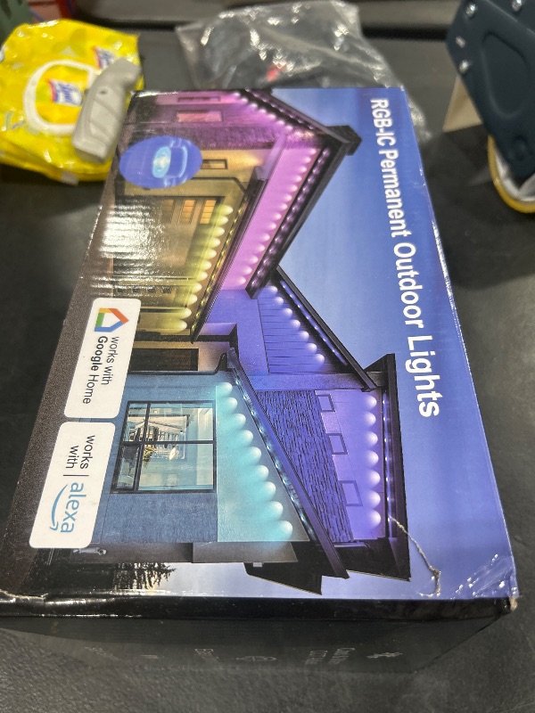 Photo 1 of Nexillumi Permanent Outdoor Lights for House, 100ft Smart RGB Outside Lights with 72 Scene Modes, IP68 Waterproof Eaves Lighting for Christmas All Holiday Decorations