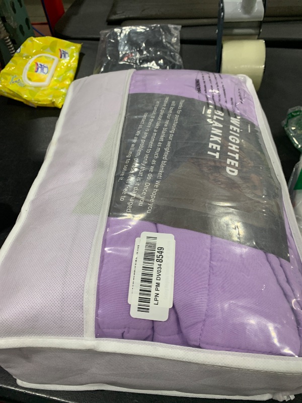 Photo 1 of Satwip Cooling Weighted Blanket 20 lbs Queen Size Cool Moire Jersey Bed Blanket for Hot Sleeper with Soft Breathable Sanded, 60 x 80 inches, Purple