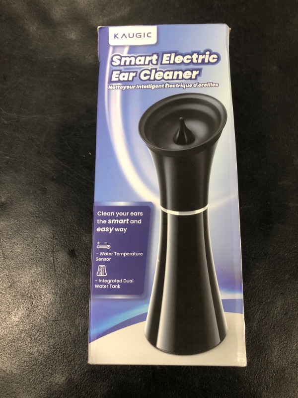 Photo 1 of KAUGIC Upgraded Ear Wax Removal with One-Piece Waste Tank, Safe Ear Cleaner with Water Temperature Sensor, FSA HSA Store Eligible Effective Ear Irrigation Kit & USB-C Cable, IPX7, Black