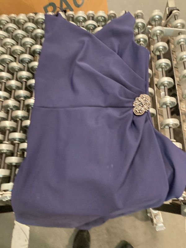 Photo 1 of ***STAINED***Alex Evenings Women's Slimming Long Side Ruched Mother of The Bride Dress w/Cascade Ruffle Skirt (Petite and Regular Sizes), 