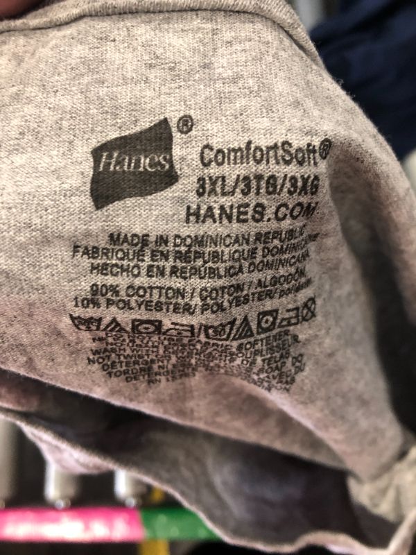 Photo 1 of ***only 5 packs, SIZE 3XL*** Hanes Men's T-Shirt, Moisture-Wicking Cotton Crewneck Pocket Tees, 6-Pack, Grey Heather, Black, Hiker Green Heather, White, Navy, Blue Heather