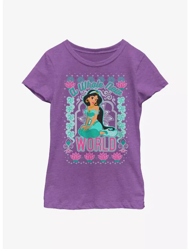 Photo 1 of ***MEDIUM SIZE 7/8*** Disney Aladdin Jasmine A Whole New World Pattern Youth Girls T-Shirt