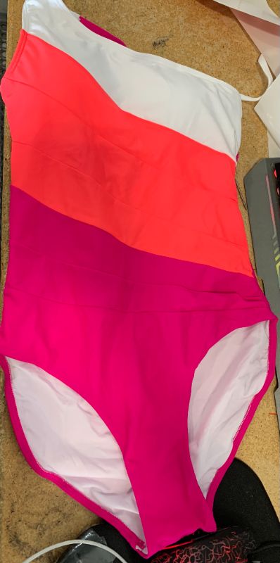 Photo 1 of Eomenie Women's One Piece Tummy Control Swimsuit One Shoulder Bathing Suit Slimming Color Block Swimwear SIZE SMALL            