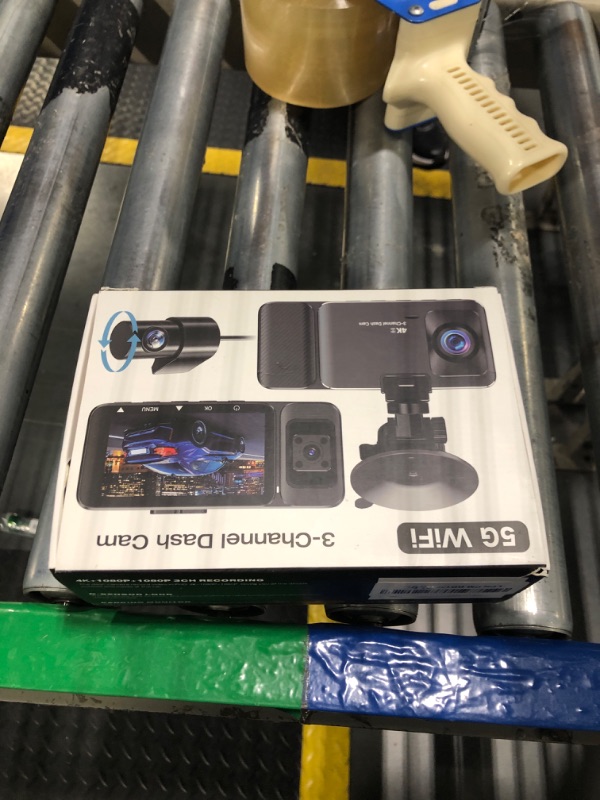 Photo 1 of 4K 3 Channel Dash Cam Front and Rear Inside, 5G WiFi Dash Cam, APP Control, Night Vision, 3" IPS Screen, G-Sensor, 24H Parking Mode, Loop Recording, 64GB SD Card Included, K02 Pro