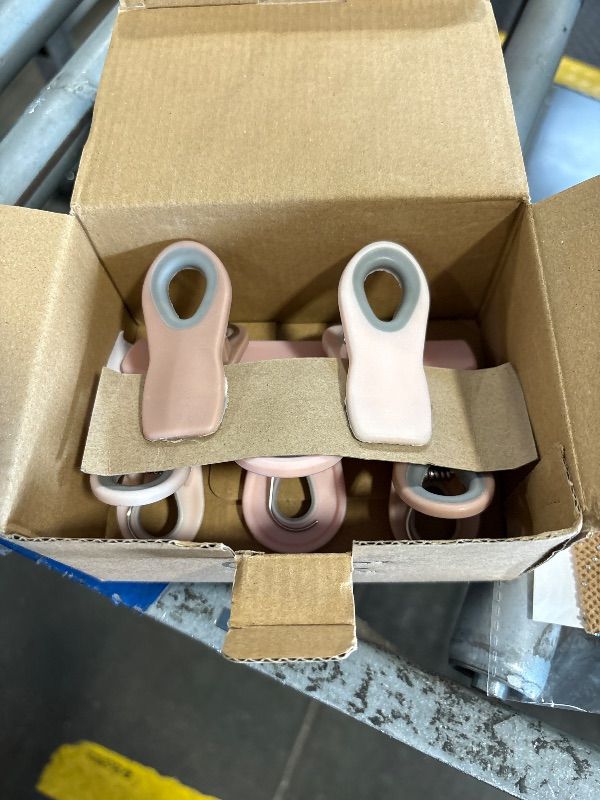 Photo 1 of COOK WITH COLOR Bag Clips - Heavy Duty Chip Clip and Refrigerator Magnet Clips for Food Storage with Air Tight Seal Grip, Pink and Grey, Pack of 8      