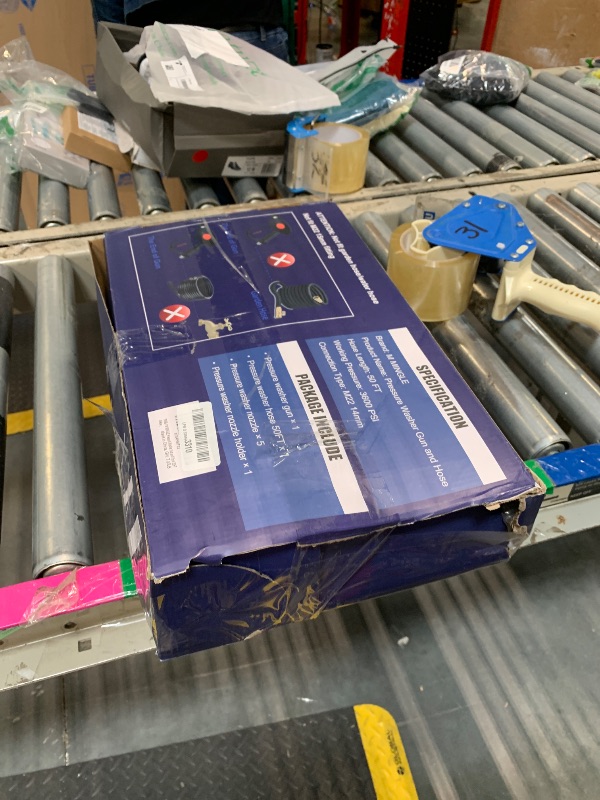 Photo 1 of M MINGLE Pressure Washer Hose and Gun Kit, 50 FT Power Washer Hose with 5 Nozzle Tips and M22-14mm Fitting, Replacement for Ryobi, Simpson, Craftsman