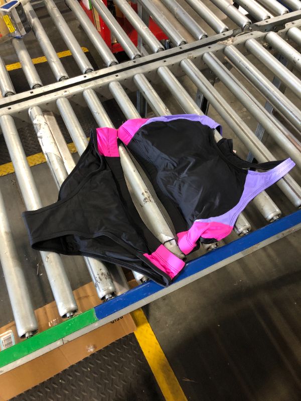 Photo 1 of ***XL SIZE*** Beautikini Period Swimwear Two Piece Menstrual Leakproof Swimsuit Sporty Bikini Sets Bathing Suit for Teen Girl Black Purple
