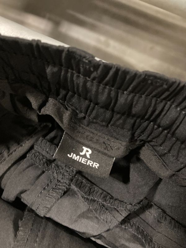 Photo 1 of ***SIZE 34*** JMIERR Men's Pants Casual Elastic Waist Hiking Pants Water Resistant Quick-Dry Lightweight Outdoor Drawstring Sweatpants with Zipper Pockets for Athletic, Workout, Jogging, Running, Golf, M, Black