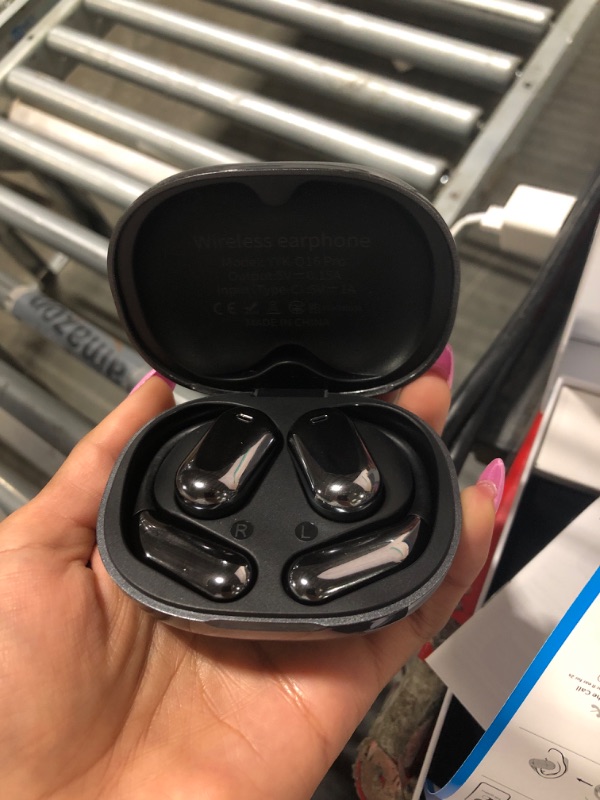Photo 1 of AI Real-Time Translation Earbuds, Wireless Bluetooth Earbuds with 144 Languages, Two-Way Translator Earbuds, Noise Cancelling, with LCD Touch Screen for Pad Tablet Laptop Android/iOS Phones, Gray
