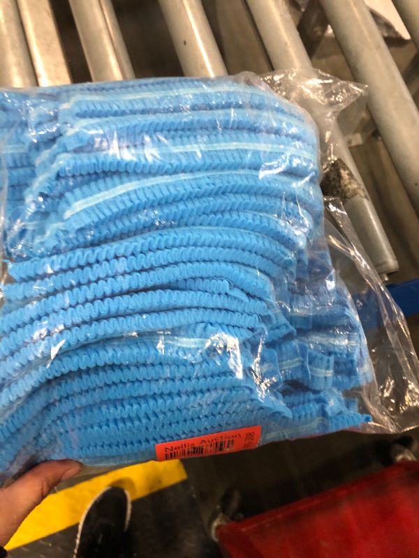 Photo 1 of 100pcs 19 Inch Non-Woven Disposable Hair Net, Elastic Dust Hair for Food Service, Kitchen Head Cover, Suitable for Men & Women (Cotton, B)