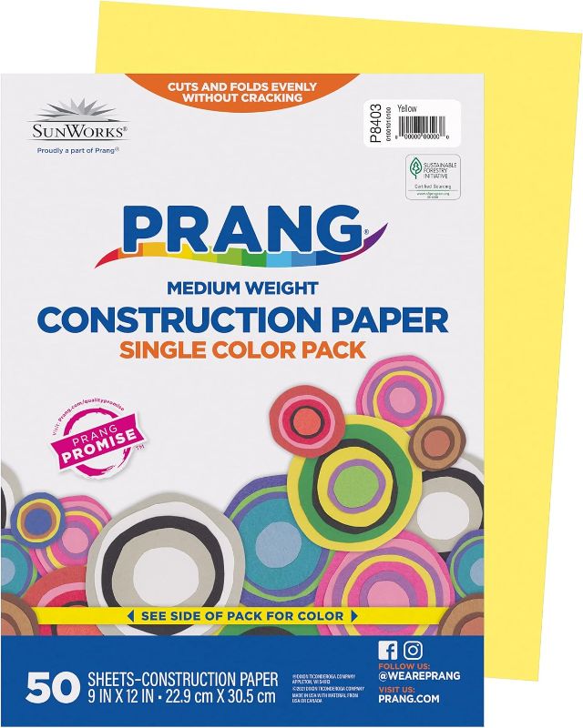 Photo 1 of 20 Pack PACON CORPORATION CONSTRUCTION PAPER YELLOW 9X12