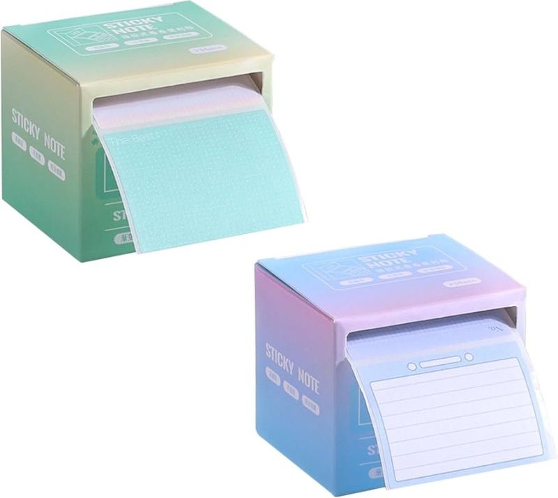 Photo 1 of 1 Sticky Full Adhesive Notes Roll Tape with Pull Out Dispenser Boxes, 512 Sheets Sticky Notes 1.7 x 2.4 Inch, Self-Stick Memo Pads Sticker Label for Noting Writing (Blue/ green***STOCK IMAGE, SIMILAR ITEM/ COLOR MAY VARY***
