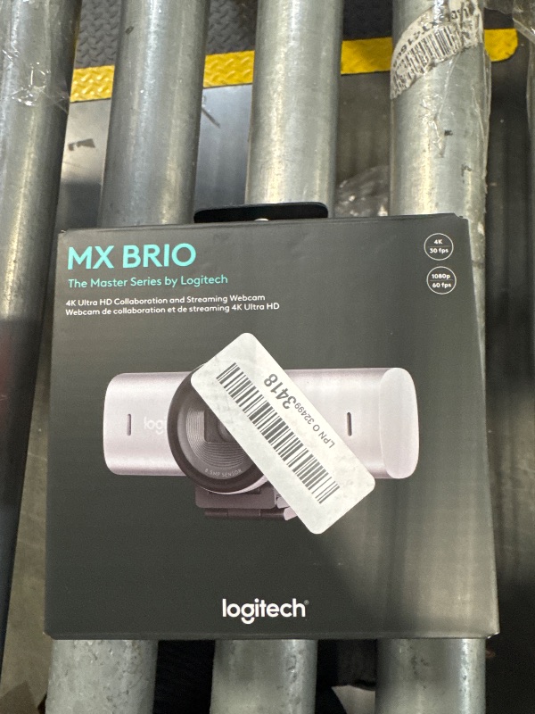 Photo 1 of Logitech MX Brio, Multiple Resolutions, Dual Noise Reducing Mics, Show Mode, USB-C, Webcam Cover, Works with Microsoft Teams, Zoom, Google Meet - Pale Grey,