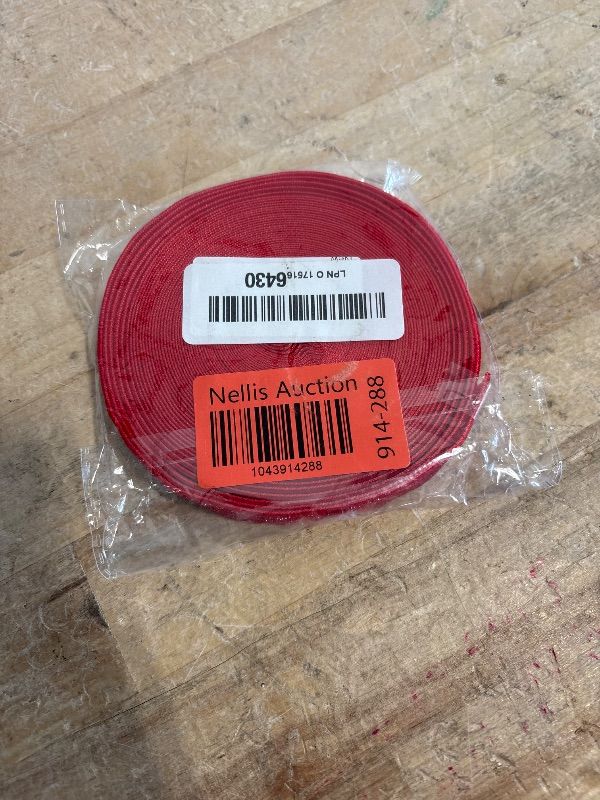 Photo 1 of 10 Yard Velvet Ribbon Spool, Inlaid with Silver Polyester (Red, 5/8 in)