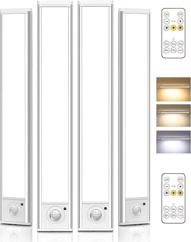 Photo 1 of 
AMETHEUS Under Cabinet Lighting,LED Rechargeable Motion Sensor Light Indoor Battery Operated,3 Color Temps&Dimmable Closet Lights with Remote,Wireless
