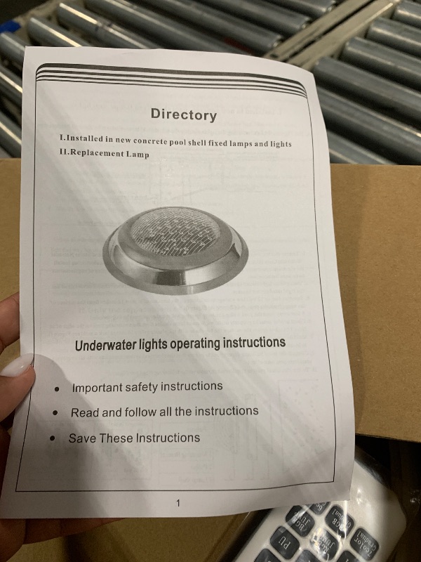 Photo 1 of 10 Inch LED Multicolor Inground Pool Light – Stainless Steel Housing, 50ft Cord, RGB Controller for Wet Niche