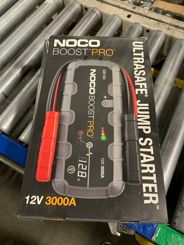Photo 1 of NOCO Boost Pro GB150 3000A UltraSafe Car Battery Jump Starter, 12V Battery Pack, Battery Booster, Jump Box, Portable Charger and Jumper Cables for 9.0L Gasoline and 7.0L Diesel Engines.