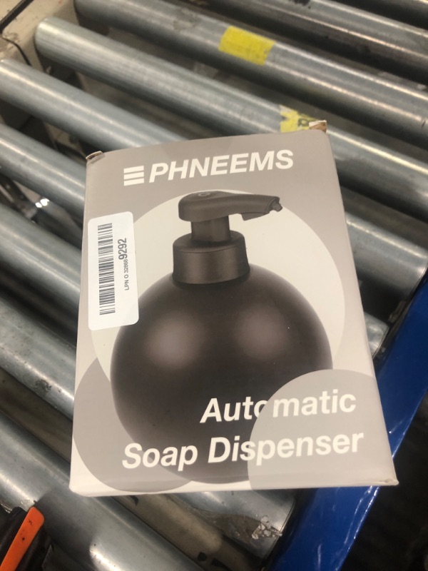 Photo 1 of Phneems Automatic Soap Dispenser Touchless Auto Lotion Hands Free Liquid Hand Soap Dispenser Rechargeable Electric Modern Countertop Dish Soap Dispenser for Bathroom Kitchen Commercial Black