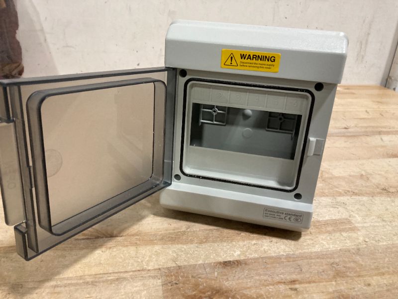 Photo 1 of 6 Way Outdoor Waterproof IP66 PC/ABS Alloy Plastic Circuit Breaker Box Power Distribution Protection Box for MCB Miniature Circuit Breaker with DIN Rail 6.50 x 4.13 x 7.48 inch