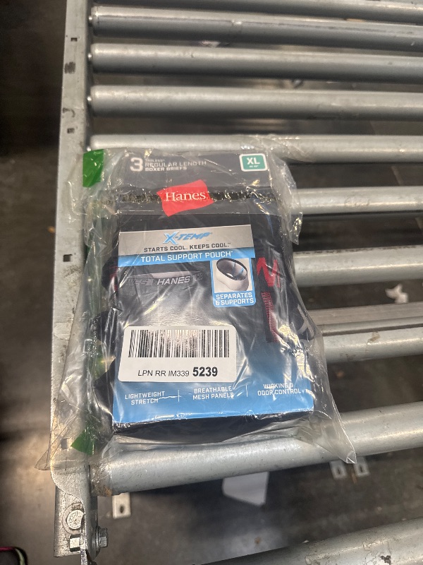 Photo 1 of Hanes Men's X-Temp Total Support Pouch Boxer Brief, Anti-Chafing, Moisture-Wicking Underwear, Multi-Pack, Regular Leg-Black, X-Large