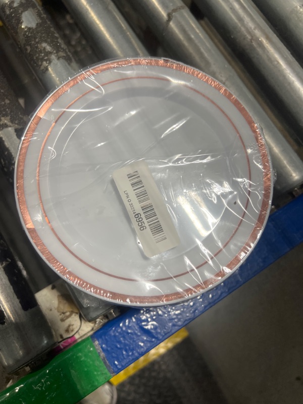 Photo 1 of Goodluck 120PCS Rose Gold Plastic Plates, Heavy Duty Plates with 60 10.25 inch Dinner and 60 7.5 inch Dessert, Disposable Plates for Party, Wedding, Valentines
****Only the small plates***