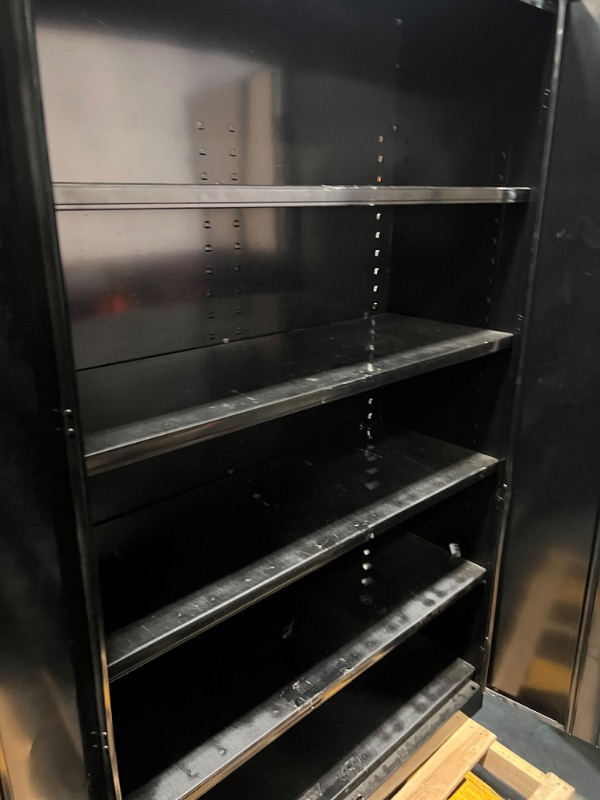 Photo 1 of Jumbo Heavy Duty Storage Cabinet - 48 x 18 x 78", Assembled, Black *** NO KEYS ***