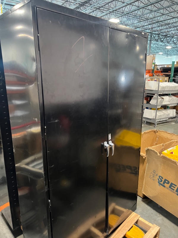 Photo 1 of Jumbo Heavy Duty Storage Cabinet - 48 x 18 x 78", Assembled, Black *** NO KEYS ***