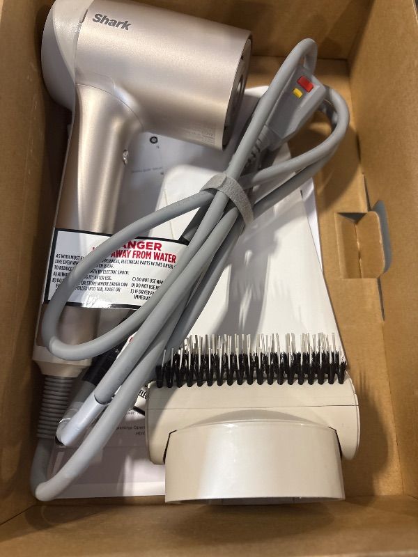 Photo 1 of **MISSING ONE ATTACHMENT**Shark HD112BRN Hair Blow Dryer HyperAIR Ionic Hair Dryer with 2-in-1 Concentrator and Styling Attachments, Auto Presets, Rotatable Hot Air Brush, No Heat Damage, Ionic, Stone