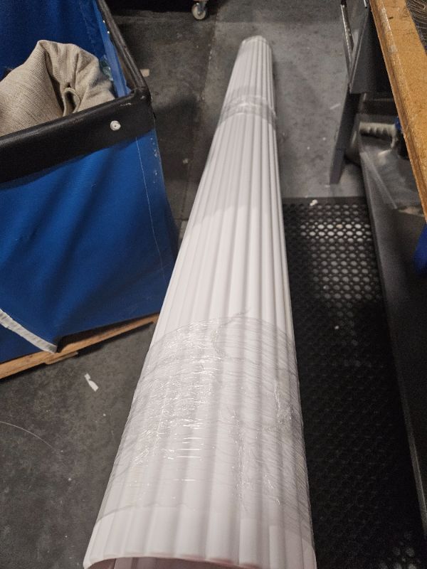 Photo 1 of From Plain To Beautiful In Hours 124 Rib 2 3D PVC Wall Panels 4ft. x 8ft. (Covers/ 32 sq. ft.), White Matte