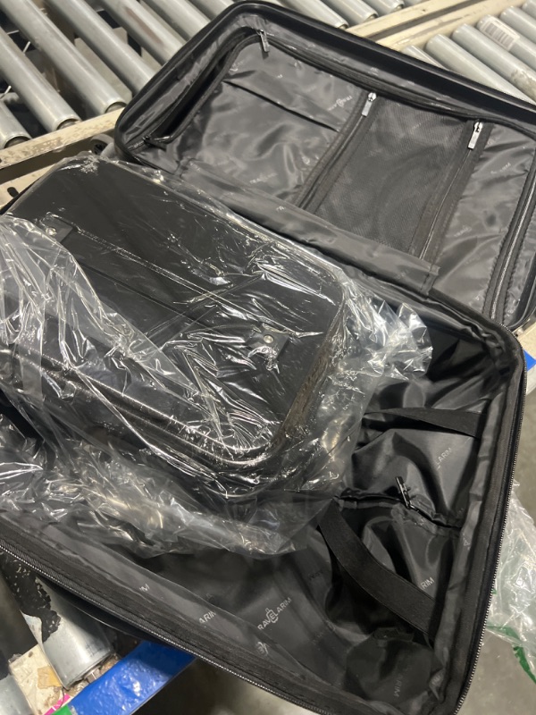 Photo 1 of 22 Inch Carry On Luggage 22x14x9 Airline Approved, Carry On Suitcase with Wheels, Hard-shell Carry-on Luggage, Durable Luggage Carry On, Jet Black Small Suitcase with Cosmetic Carry On Bag
