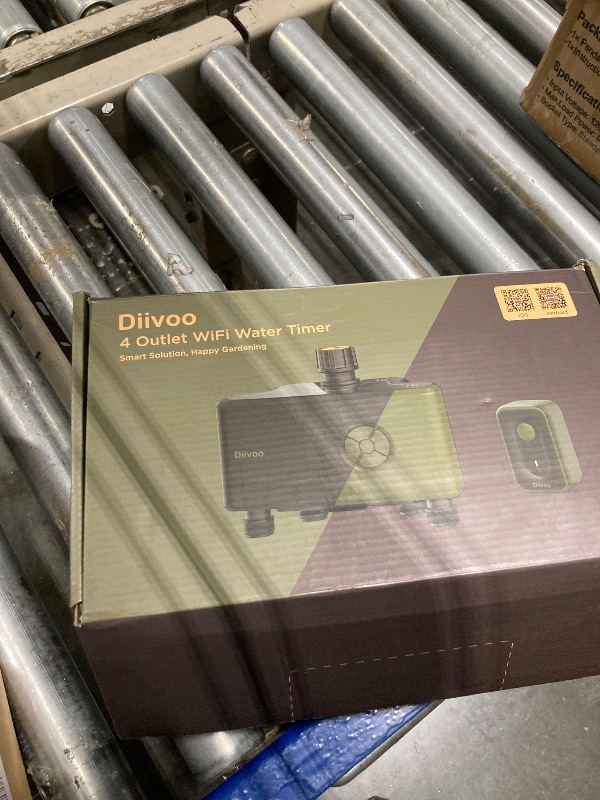 Photo 1 of Diivoo WiFi Water Timer 4 Outlets, Smart Sprinkler/Hose/Tap Timer Compatible with Alexa & 24 Irrigation Plans & Rain Delay, Garden Watering Systems Controller with 2 Watering Modes for Lawn Yard