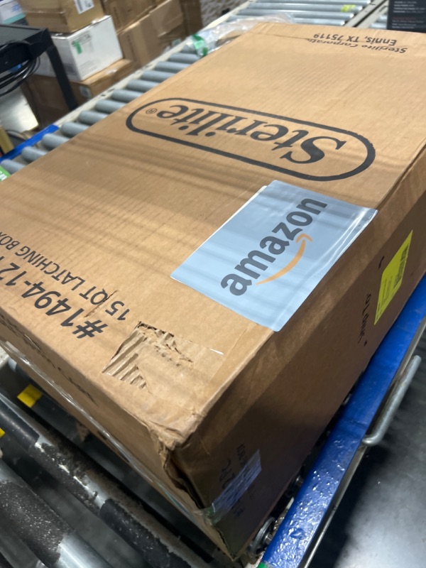 Photo 1 of Sterilite 12-Pack Latching Box, Stackable Storage Bins with Lids, Clear Plastic, 15 Quart