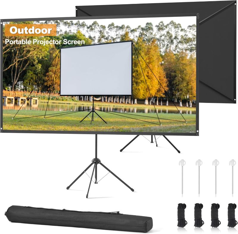 Photo 1 of 100in /120in Fixed Frame Projector Screen, Diagonal 16:9, Active 3D 4K Ultra HD Projector Screen for Home Theater or Office (16:9, 120in with Stand