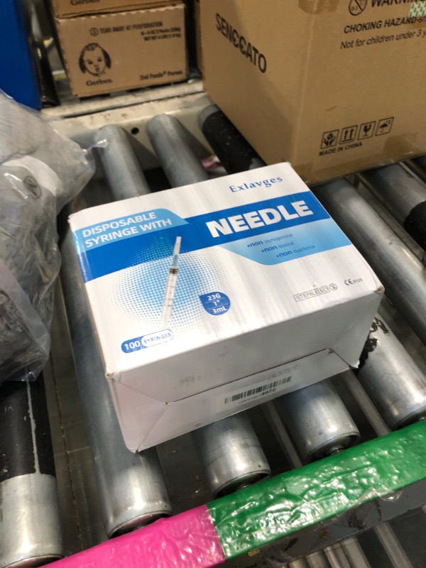 Photo 1 of 100 Pack Disposable 3ml/cc Lab Syringes with 23Ga 1 Inch Needle Luer Lock, Individually Sealed Packed
