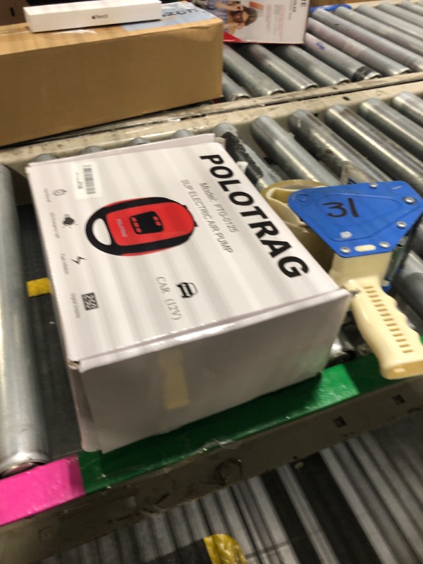 Photo 1 of ***MISSING HARDWARE***
Polotrag Paddle Board Pump, SUP Electric Pump, Professional 20 PSI Portable Air Compressor with Auto-Off, Deflation Function and 12V DC Car Cigarette Lighter for Inflatables, Kayaks and Boats (red-1)