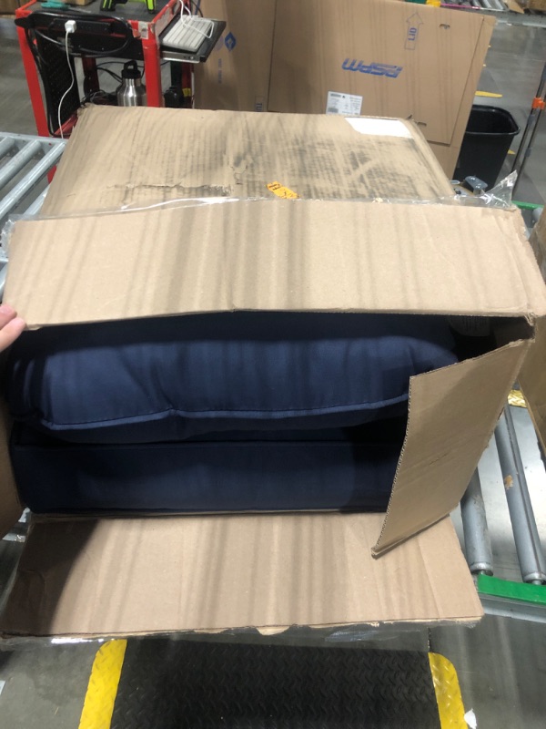 Photo 1 of Arden Outdoor Deep Seat Cushion Set, 24 in x 24 in, Weather-Proof, Rain-Proof, Fade Resistant Patio Cushion, Deep Seat Bottom and Back Cushion for Chair, Sofa, and Couch 24 x 24, Sapphire Blue Leala