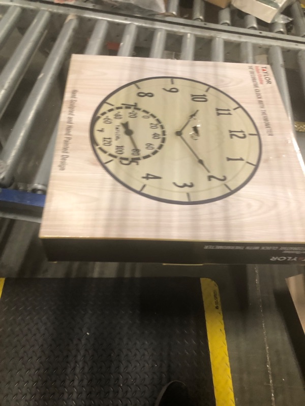 Photo 1 of Springfield Round Clock/Thermometer Polyresin Blue