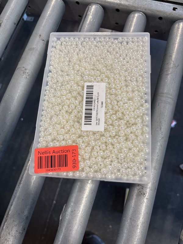 Photo 1 of 1000PCS FIVEIZERO Pearl Beads for Crafts, 8mm White Craft Pearls, Smooth Loose Pearls with Holes for Necklaces, Bracelets, Vase Fillers, and Party Décor