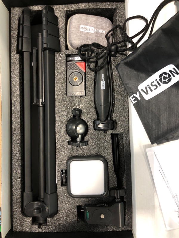 Photo 1 of USKEYVISION Upgraded Vlogging Kit w/Wireless Lavalier Microphone,YouTube Kit for iPhone and Smartphone w/59” Retractable Tripod,Automatic Switch Phone Clamp,Content Creator Gear for TikTok(Vlog K5)