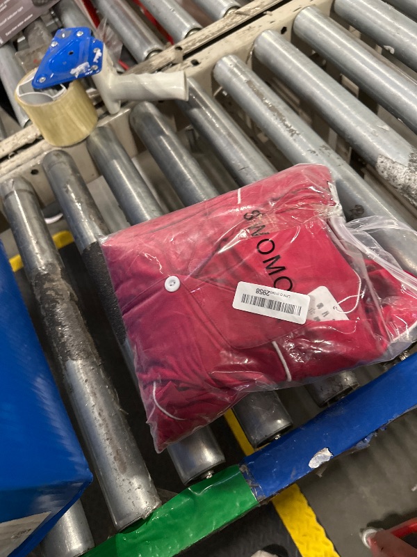 Photo 1 of SWOMOG Couple Matching Pajamas Set Christmas Pajamas Long Sleeve Button Down Pj Set Festival Party Xmas Sleepwear Wine Red