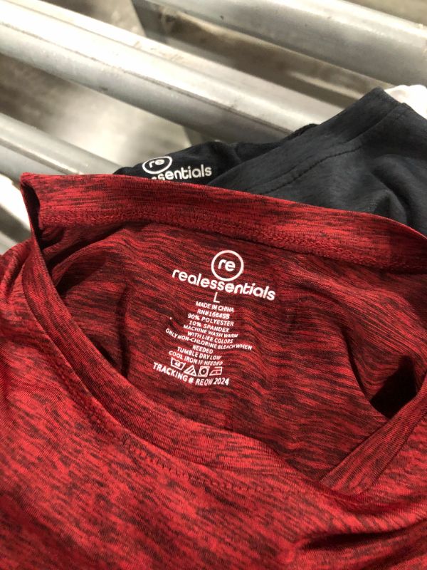 Photo 1 of ***LARGE SIZE*** Real Essentials 4 Pack Mens Long Sleeve Shirts T-Shirt Fishing Athletic Workout Hiking UV UPF SPF Sun Protection Work Quick Dry Dri Fit Gym Tee Shirt Active Running Sport Tops Camisas Construction