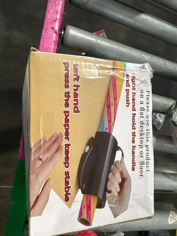 Photo 1 of Gift Wrapping Paper Roll Cutter with Handle, Make Cutting Easily Safely and Efficient Straight Sliding Tool for Birthday Thanksgiving Christmas Wedding Baby Shower. 
