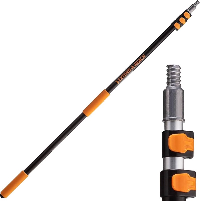 Photo 1 of 12 ft Long Telescopic Extension Pole // Multi-purpose Extendable Pole with Universal Twist-on Metal Tip // Lightweight and Sturdy // Best Telescoping Pole for Painting, Dusting and Window Cleaning