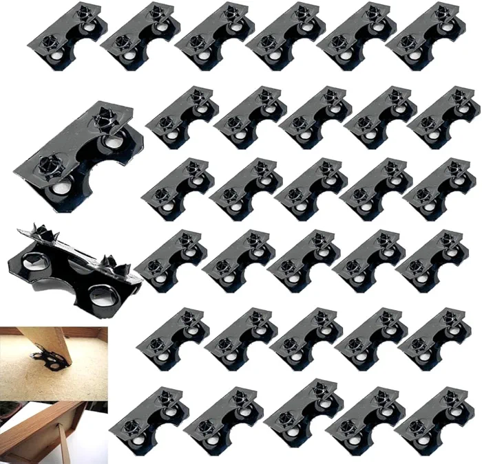 Photo 1 of 10 Pack Easel Hinge Replacement Picture Frame Back Stand Mounting Bracket Butterfly Hinges for Display Photo Frame Folding Feet Support Cardboard Connector Mount Screw-Free